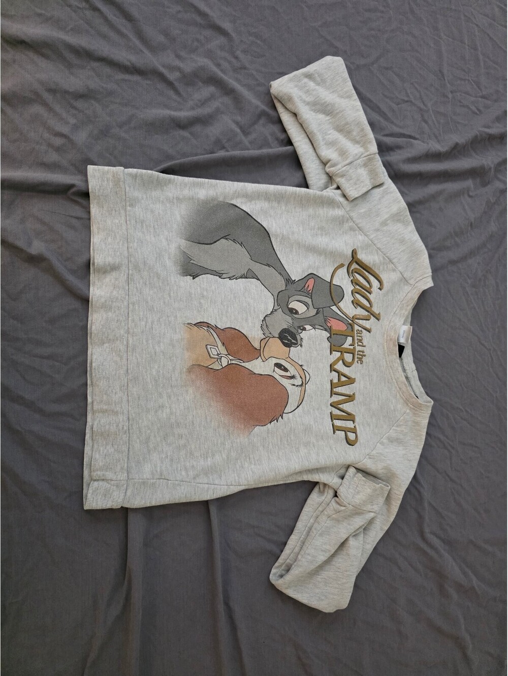 Disney Lady and the Tramp Gray Sweatshirt Size Small